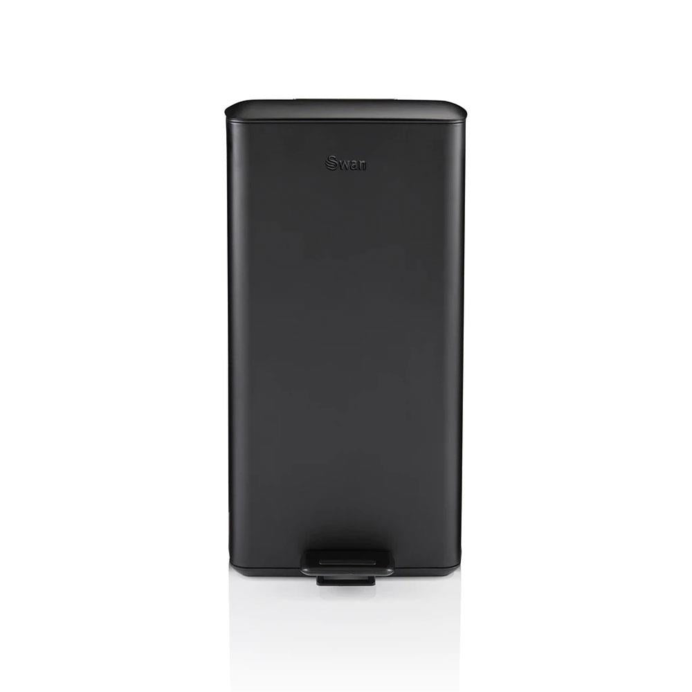Swan Stealth Pedal Bin Iron Matt Finish Soft Closing Lid 30 Litre - Black Secondary image