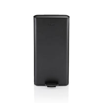 Swan Stealth Pedal Bin Iron Matt Finish Soft Closing Lid 30 Litre - Black