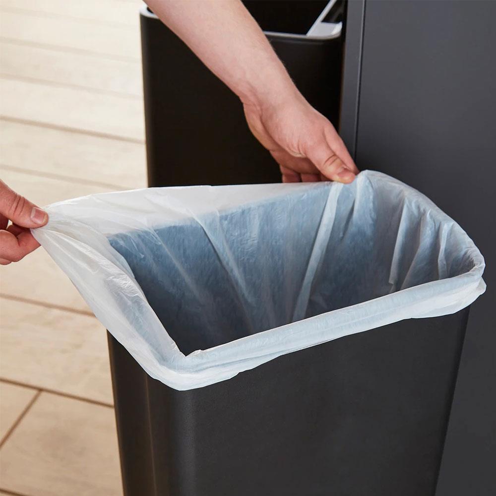 Swan Stealth Pedal Bin Iron Matt Finish Soft Closing Lid 30 Litre - Black