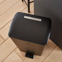 Swan Stealth Pedal Bin Iron Matt Finish Soft Closing Lid 30 Litre - Black