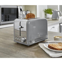 Swan Retro 2 Slice Toaster With Defrost Reheat And Cancel Functions Stainless Steel 815 W - Grey