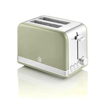 Swan Retro 2 Slice Toaster With Defrost Reheat And Cancel Functions Stainless Steel 815 W - Green