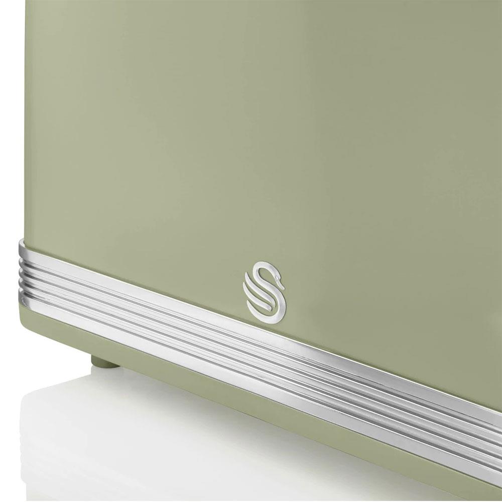 Swan Retro 2 Slice Toaster With Defrost Reheat And Cancel Functions Stainless Steel 815 W - Green Secondary image