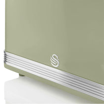 Swan Retro 2 Slice Toaster With Defrost Reheat And Cancel Functions Stainless Steel 815 W - Green