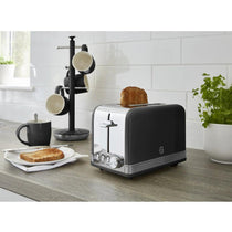 Swan Retro 2 Slice Toaster With Defrost Reheat And Cancel Functions Stainless Steel 815 W - Black