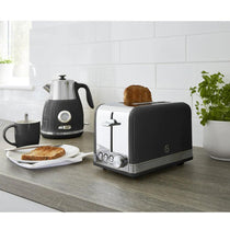 Swan Retro 2 Slice Toaster With Defrost Reheat And Cancel Functions Stainless Steel 815 W - Black