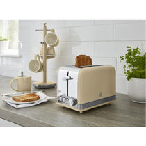 Swan Retro 2 Slice Toaster With Defrost Reheat And Cancel Functions Stainless Steel 815 W - Cream