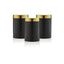 Swan Gatsby Tea Coffee Sugar Kitchen Canisters Carbon Steel And Gold Lid Set of 3 - Black