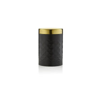Swan Gatsby Tea Coffee Sugar Kitchen Canisters Carbon Steel And Gold Lid Set of 3 - Black