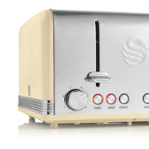 Swan Retro 4 Slice Toaster With Defrost Cancel And Reheat Functions 1600 W - Cream