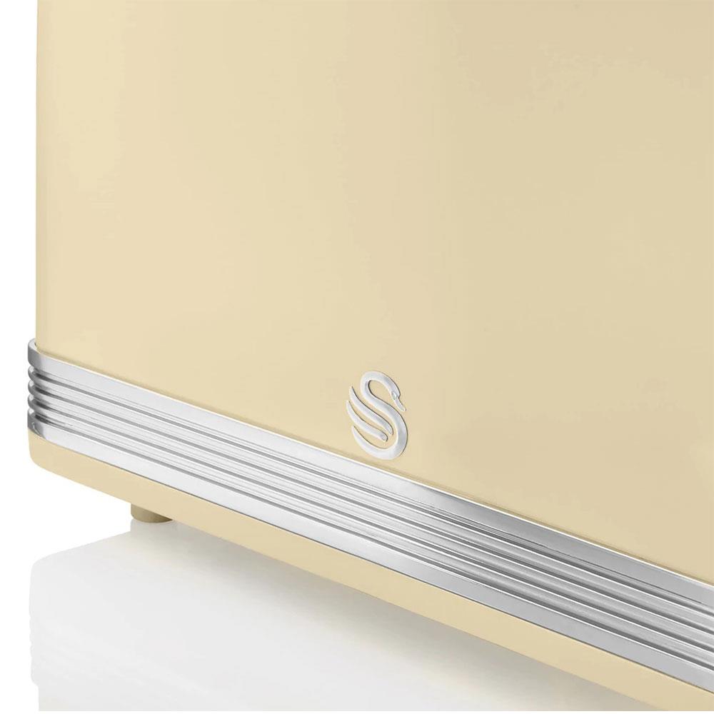 Swan Retro 4 Slice Toaster With Defrost Cancel And Reheat Functions 1600 W - Cream