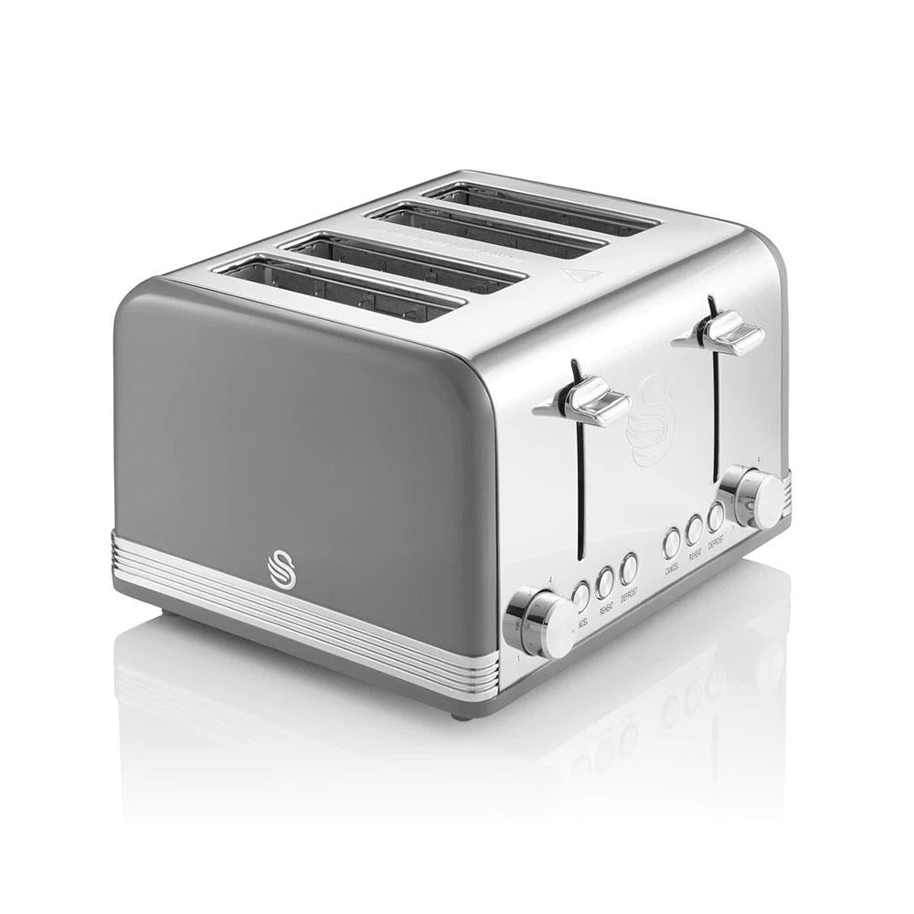 Swan Retro 4 Slice Toaster With Defrost Cancel And Reheat Functions 1600 W - Grey Main image