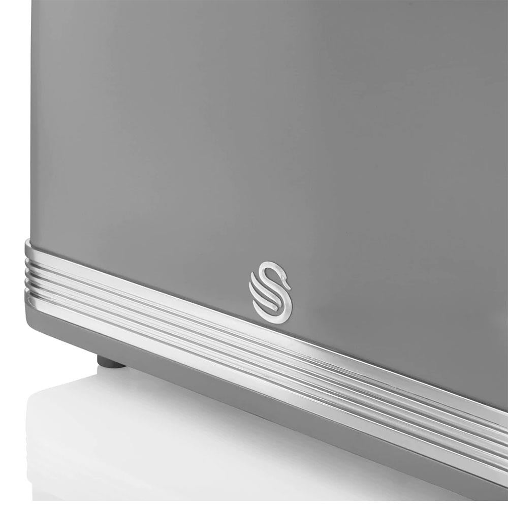 Swan Retro 4 Slice Toaster With Defrost Cancel And Reheat Functions 1600 W - Grey