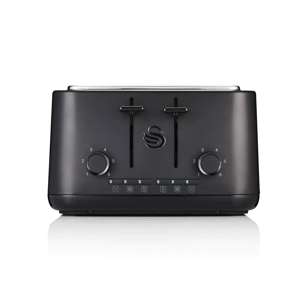 Swan Stealth 4 Slice Toaster With Defrost Reheat And Cancel Functions Stainless Steel 2000 W - Black Secondary image