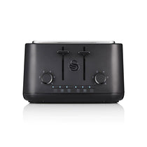 Swan Stealth 4 Slice Toaster With Defrost Reheat And Cancel Functions Stainless Steel 2000 W - Black