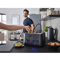 Swan Stealth 4 Slice Toaster With Defrost Reheat And Cancel Functions Stainless Steel 2000 W - Black