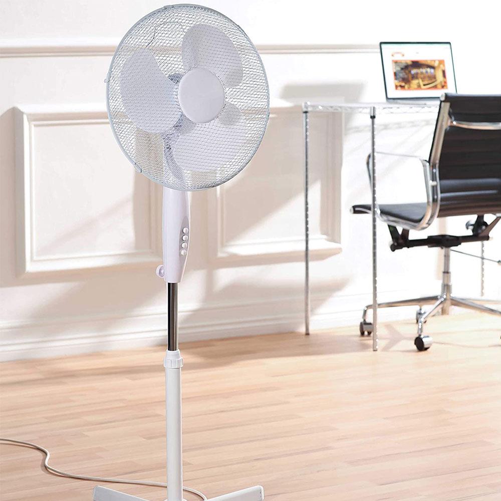 Fine Elements Oscillating 16 Inch Pedestal Fan With 2 Speed Settings 45 W - White