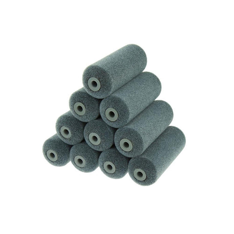 Coral Aspire Paint Mini Roller Sleeve Cover With Flocked Surface For Wood Finishing 4 Inch 10 Piece Set - Grey - product photo