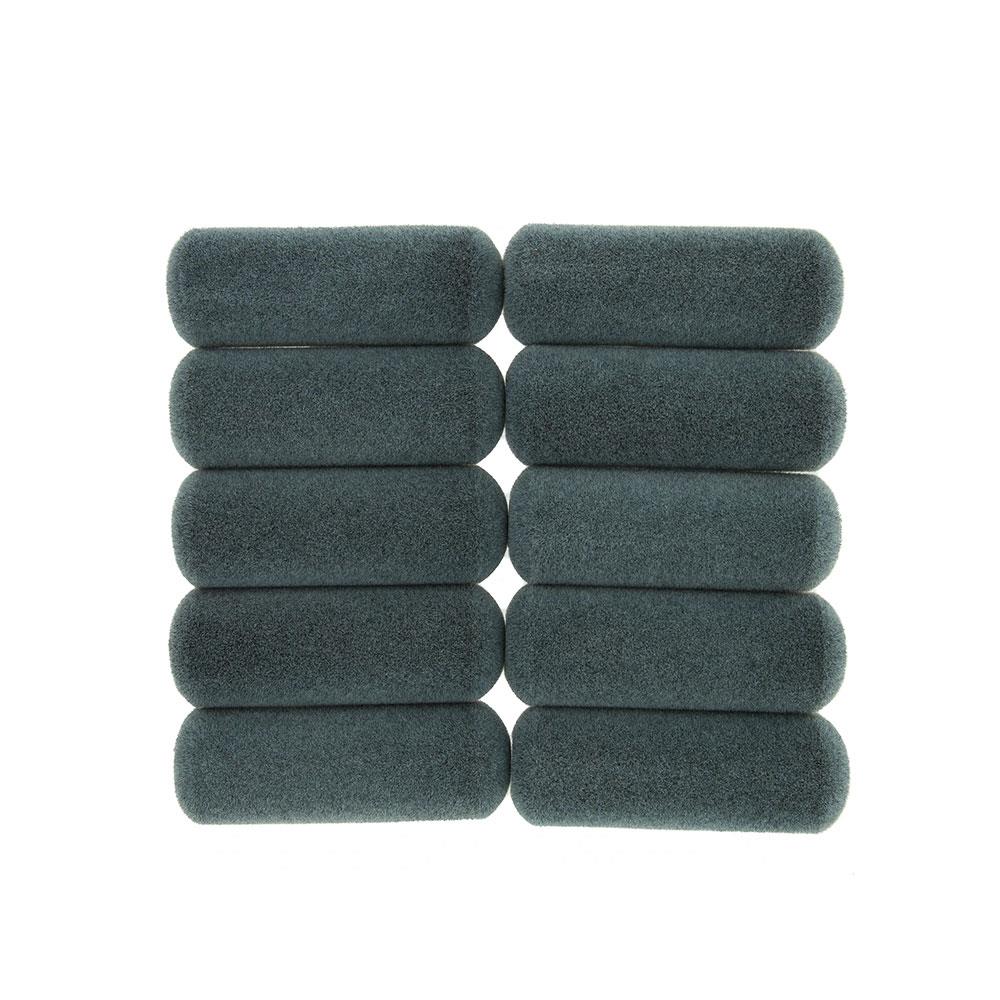 Coral Aspire Paint Mini Roller Sleeve Cover With Flocked Surface For Wood Finishing 4 Inch 10 Piece Set - Grey
