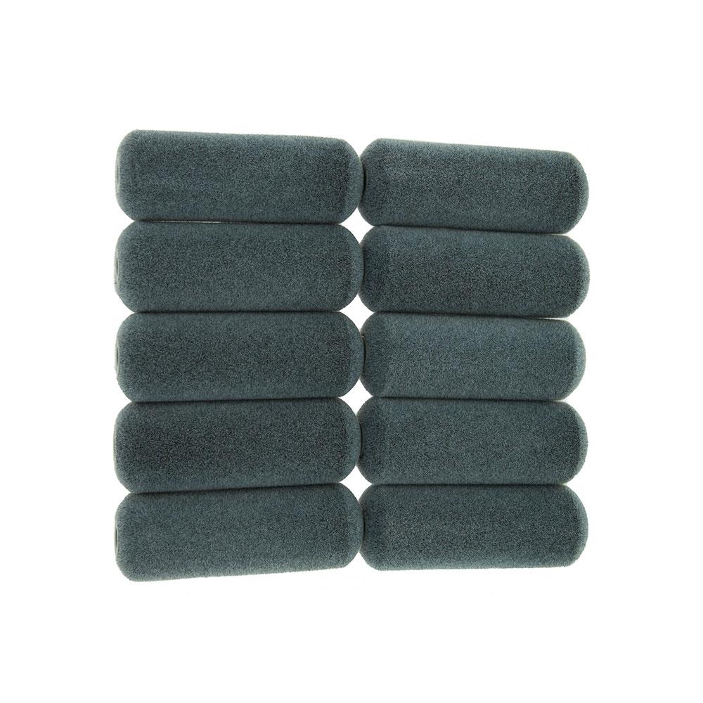 Coral Aspire Paint Mini Roller Sleeve Cover With Flocked Surface For Wood Finishing 4 Inch 10 Piece Set - Grey