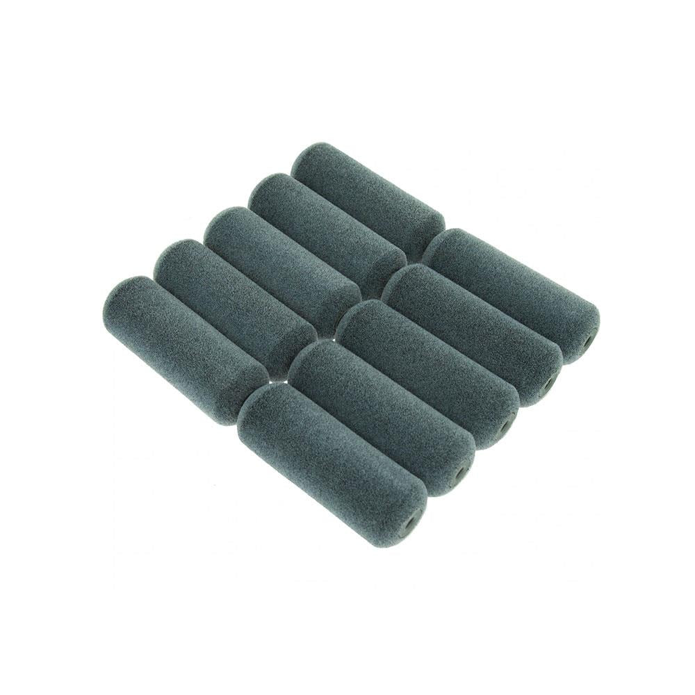 Coral Aspire Paint Mini Roller Sleeve Cover With Flocked Surface For Wood Finishing 4 Inch 10 Piece Set - Grey