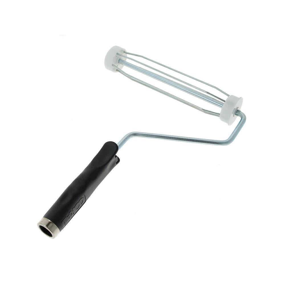 Coral Endurance Paint Roller Frame With Heavy Duty 5 Wire Cage Design 9 Inch 1.75 Inch Dia - Black