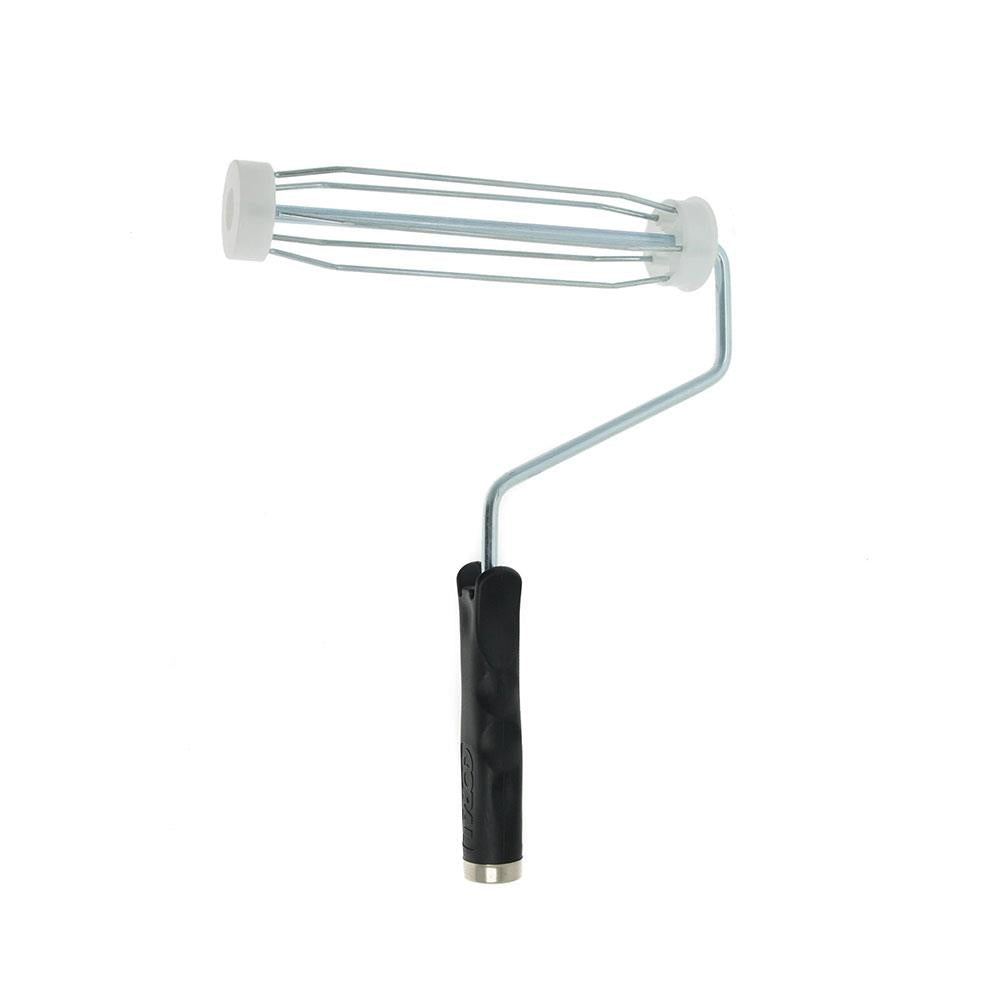Coral Endurance Paint Roller Frame With Heavy Duty 5 Wire Cage Design 9 Inch 1.75 Inch Dia - Black