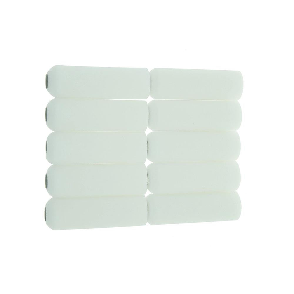 Coral Foam Coater Paint Mini Roller Cover With High Density Foam Sleeve Material 4 Inch 10 Piece Set - White