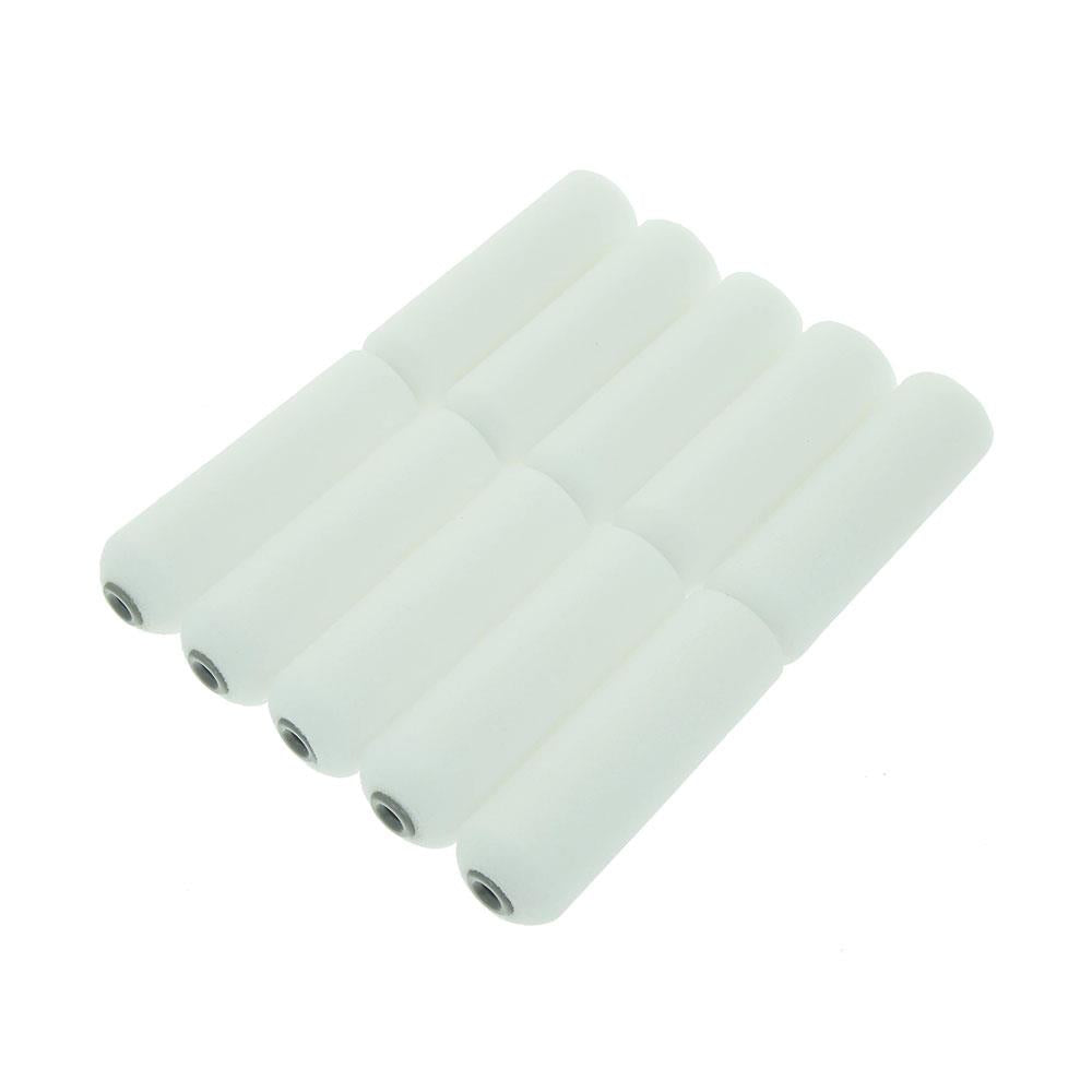 Coral Foam Coater Paint Mini Roller Cover With High Density Foam Sleeve Material 4 Inch 10 Piece Set - White