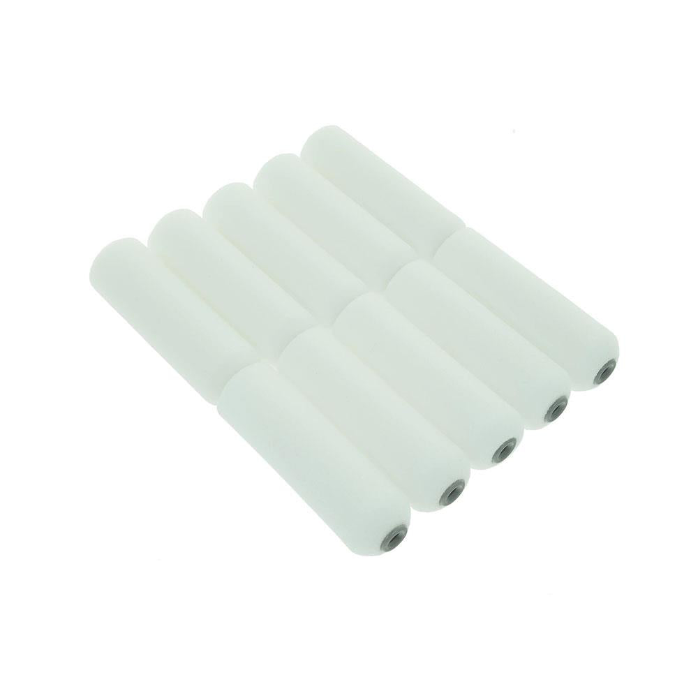 Coral Foam Coater Paint Mini Roller Cover With High Density Foam Sleeve Material 4 Inch 10 Piece Set - White