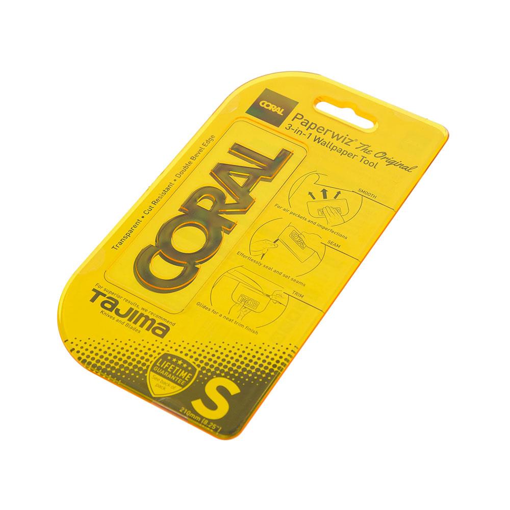Coral Paperwiz Original 3-In-1 Wallpaper Tool For Paper-Hanging Trim Guide And Paint Shield 8.2 Inch - Yellow