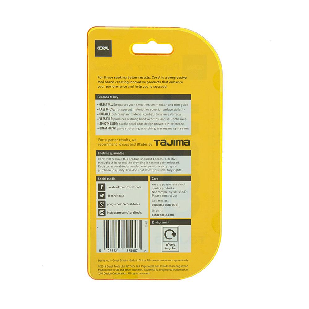 Coral Paperwiz Original 3-In-1 Wallpaper Tool For Paper-Hanging Trim Guide And Paint Shield 8.2 Inch - Yellow