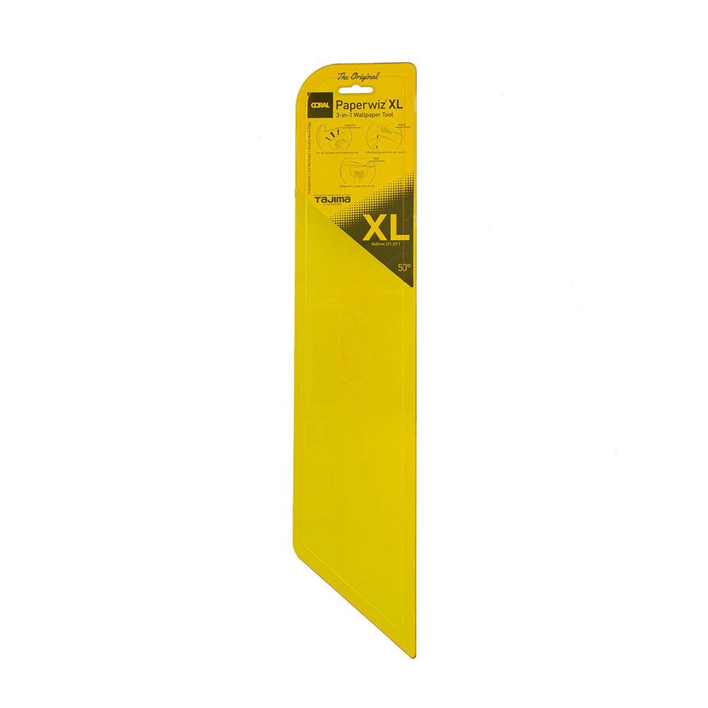 Coral Paperwiz XL Original 3-In-1 Wallpaper Tool For Paper Hanging Trim Guide And Paint Shield 21 Inch 54cm - Yellow Main image