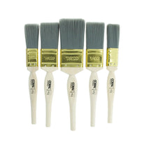 Coral Precision Paint Brushes With Platinum Easy Clean Filaments 5 Piece Set - White
