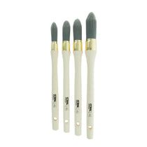 Coral Precision Round Sash Paint Brushes With Platinum Easy Clean Filaments 4 Piece Set - White