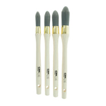 Coral Precision Round Sash Paint Brushes With Platinum Easy Clean Filaments 4 Piece Set - White