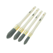 Coral Precision Round Sash Paint Brushes With Platinum Easy Clean Filaments 4 Piece Set - White
