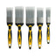 Coral Shurglide Paint Brushes With No Loss of Bristle SRT Paintbrush Heads 5 Piece Set - Yellow/Black