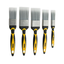 Coral Shurglide Paint Brushes With No Loss of Bristle SRT Paintbrush Heads 5 Piece Set - Yellow/Black
