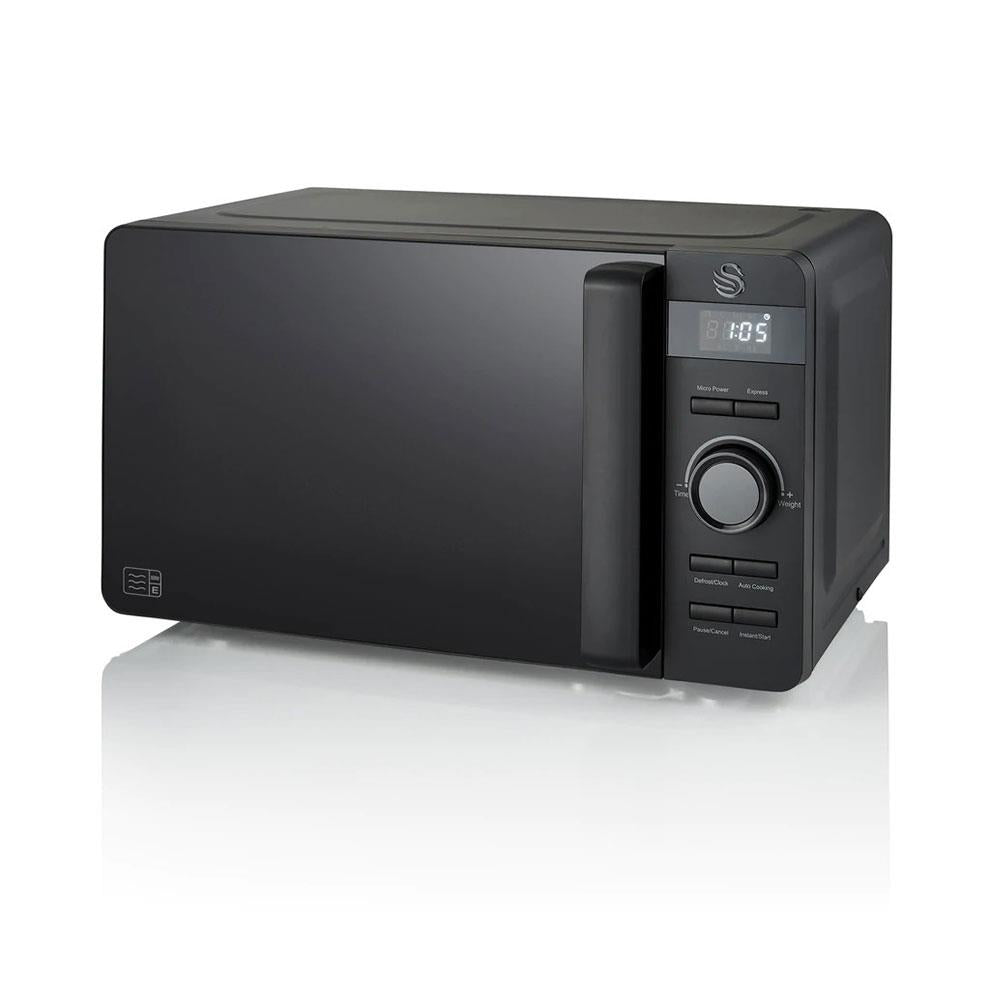 Swan Stealth Digital Microwave Glass Various Power Levels 800 W 20 Litre - Black