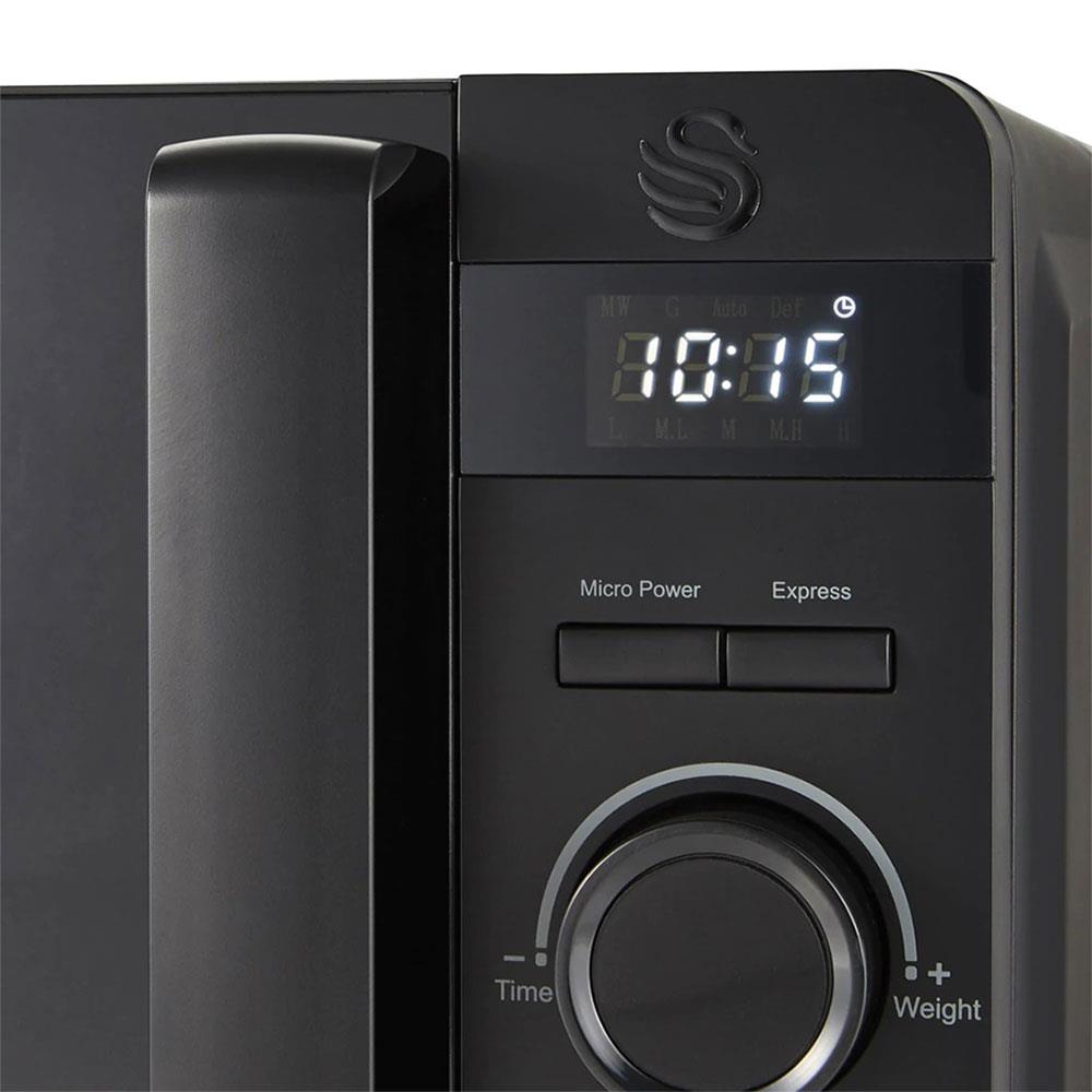 Swan Stealth Digital Microwave Glass Various Power Levels 800 W 20 Litre - Black