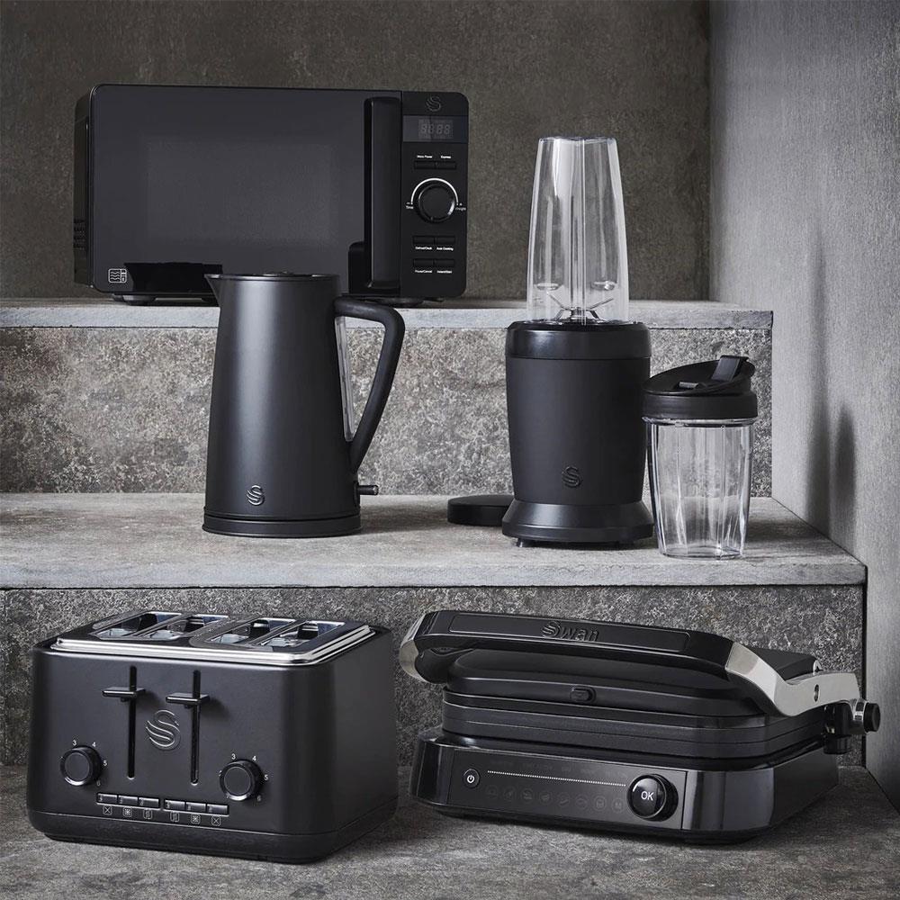 Swan Stealth Digital Microwave Glass Various Power Levels 800 W 20 Litre - Black