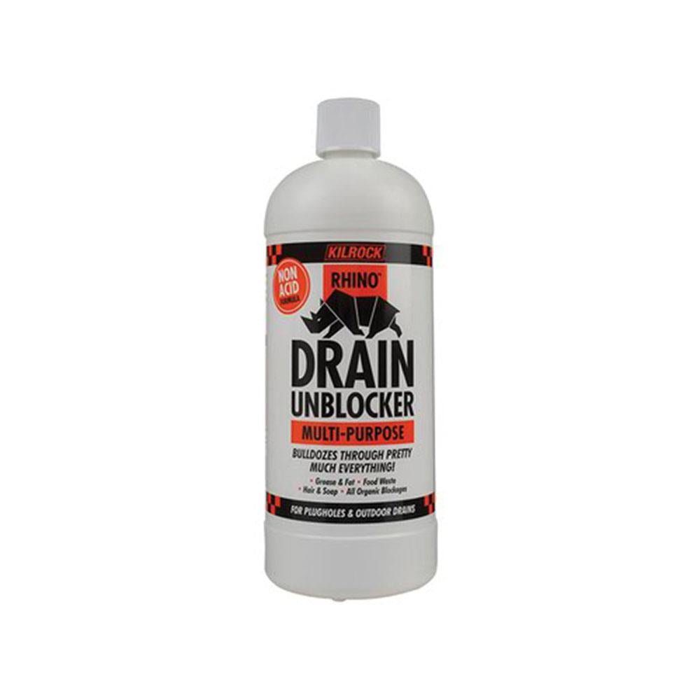 Kilrock Rhino Heavy Duty Drain And Toilet Unblocker High Strength 1 Litre - White Main image