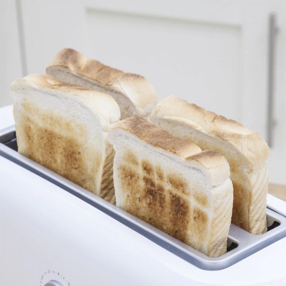 Swan Long Slot 4 Slice Toaster With Variable Browning Control 1400 W - White