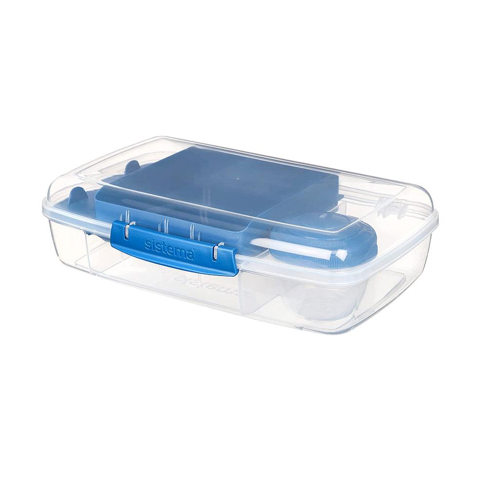 Sistema Bento Box To Go Lunch Box With Fruit Yogurt Pot 1.76 Litre - Assorted Colours