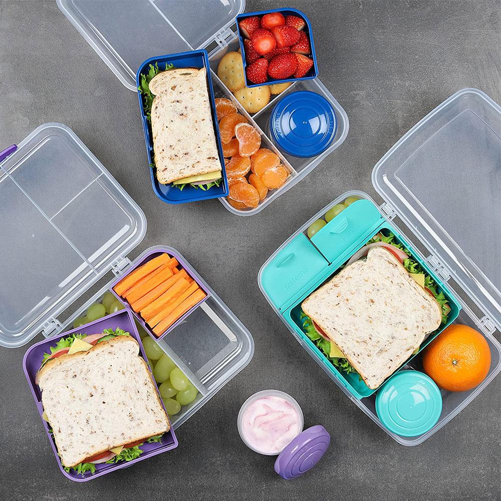 Sistema Bento Box To Go Lunch Box With Fruit Yogurt Pot 1.76 Litre - Assorted Colours