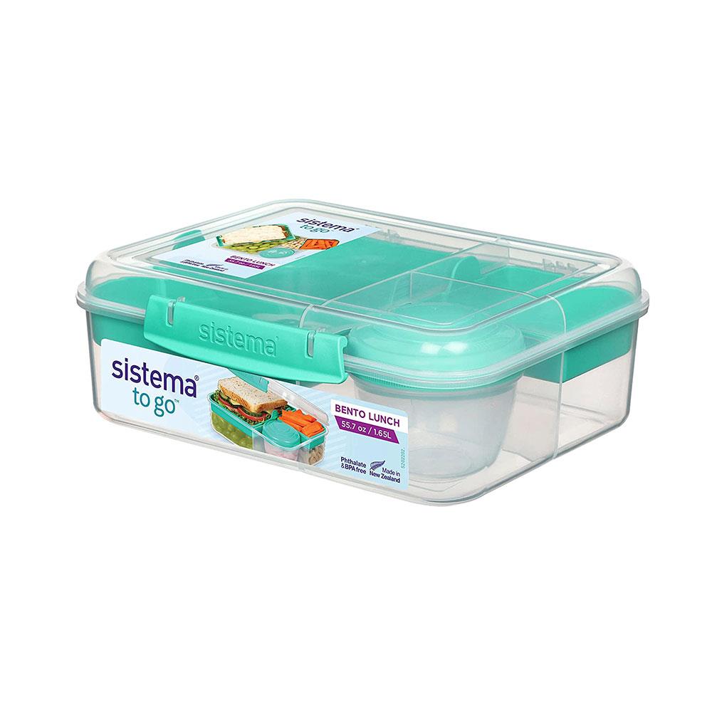 Sistema Bento Box To Go Lunch Box With Fruit Yogurt Pot 1.65 Litre - Assorted Colours