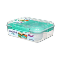 Sistema Bento Box To Go Lunch Box With Fruit Yogurt Pot 1.65 Litre - Assorted Colours