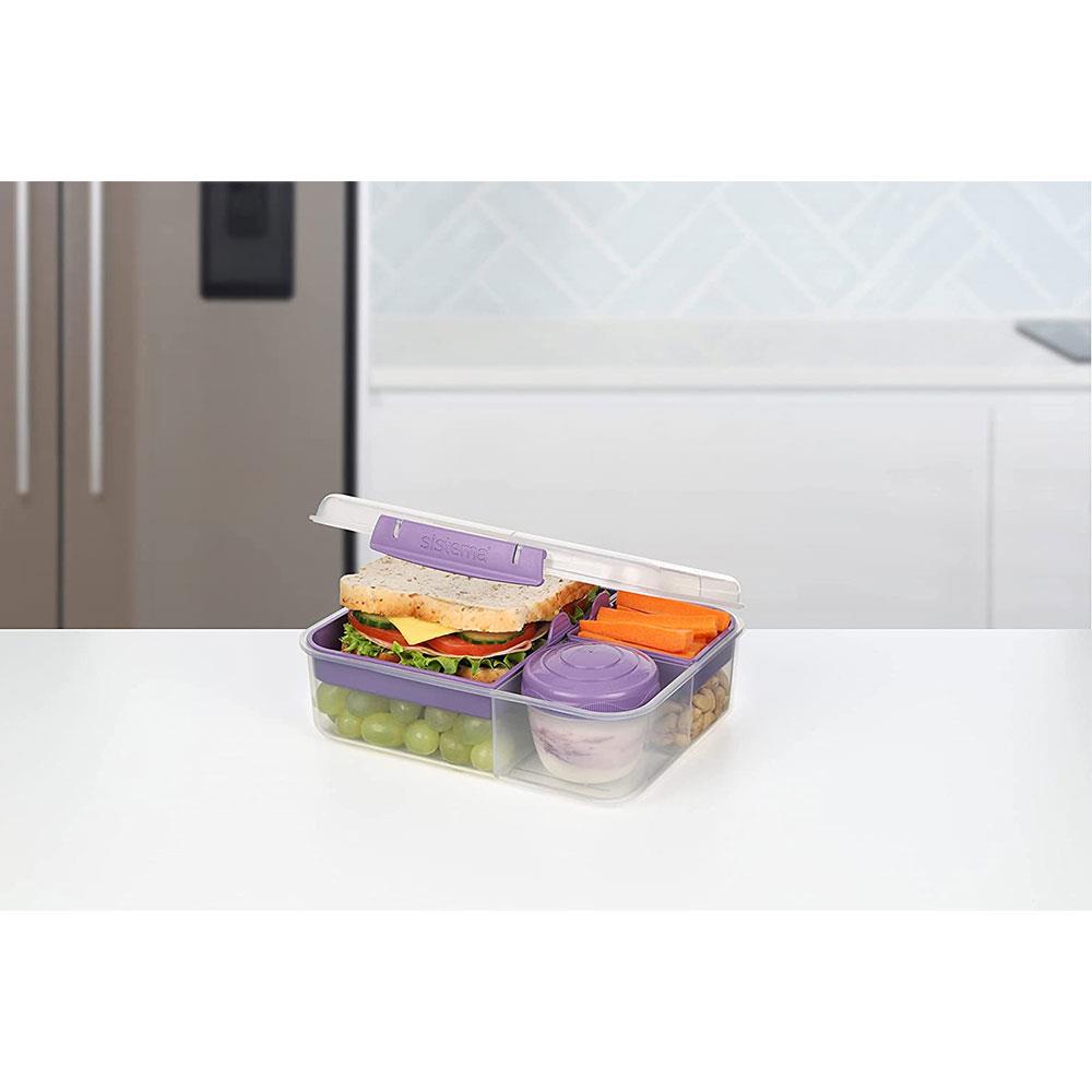 Sistema Bento Box To Go Lunch Box With Fruit Yogurt Pot 1.65 Litre - Assorted Colours
