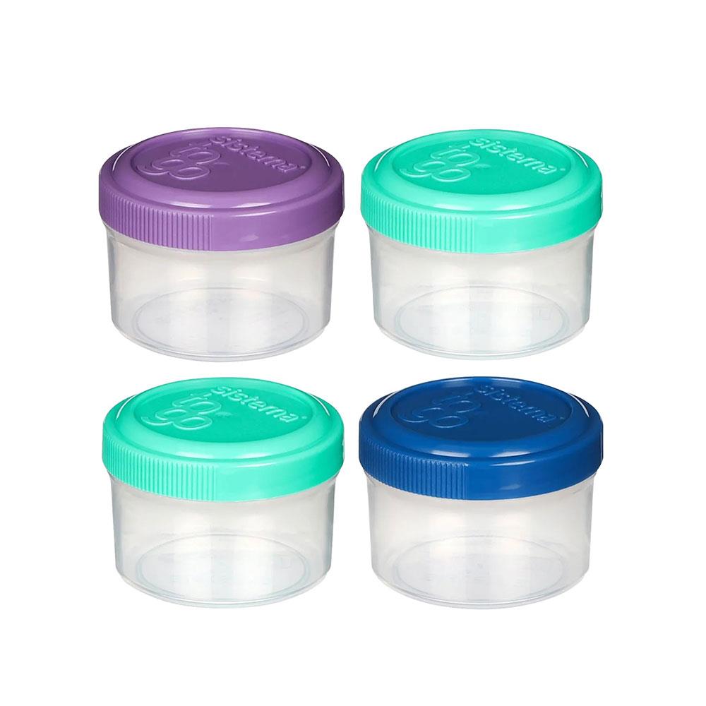 Sistema TO GO Dressing Pots 35ml Food Container Sauce Pots With Lids Set of 4 - Assorted Colours